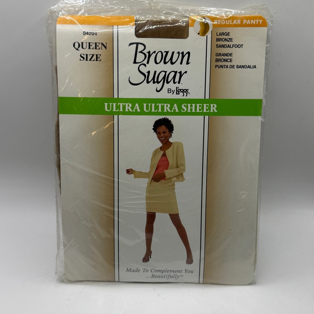 Vtg 2001 Leggs Brown Sugar Ultra Sheer Pantyhose Sandalfoot Large Bronze Sealed